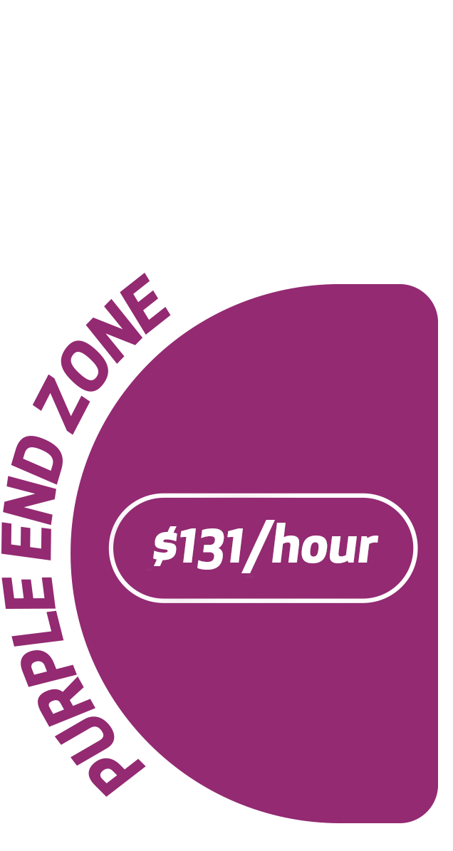 Purple End Zone $131/hour